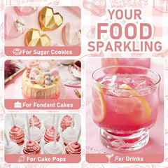 Paillettes comestibles – 4 couleurs de poudre de paillettes comestibles, poudre de paillettes en flacon pulvérisateur pour boissons, gâteaux, nourriture – poudre de paillettes métalliques, colorant alimentaire pour cocktails, fondant, biscuits, vin