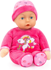 Bayer Design 93029AC Poupée bébé, Spielpuppe, Kuschelpuppe, weich, ca. 30 cm, Rosa, Einhorn