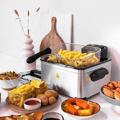 Friteuse Tristar, 1 grand panier et 2 petits paniers, thermostat réglable, zone de refroidissement, 5 litres, 2000 W, FR-6949 Électroménager Naty Shop