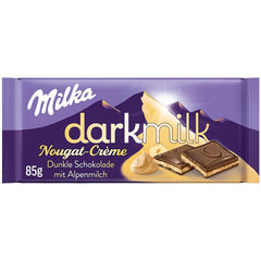 Milka Black Milk – Chocolat noir alpin fourré au lait et au nougat crémeux – 85g