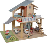 Eichhorn - Casă de păpuși cu accesorii - Incl. mobilier și 3 figurine, Neasamblat, Fabricat din lemn, 25 de piese, 53X36X44 cm mare, De la TREI ani Casute de papusi Naty Shop Titlu implicit