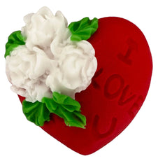 Decoratiune comestibila din zahar, Inima "I love you" Decoratiuni din Pasta de Zahar Nati Shop
