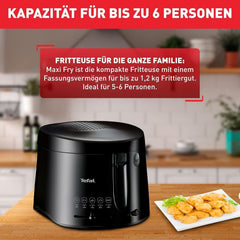 Friteuse Tefal Maxi Fry, technologie Cool Wall, 1,2 Kg, thermostat réglable Électroménager Naty Shop