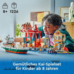Port LEGO City avec cargo, jouet de construction pour garçons et filles à partir de 8 ans, idée cadeau pour enfants, grue à conteneurs, bateau jouet et 8 figurines 60422 Jeux de construction Besuche den LEGO-Store