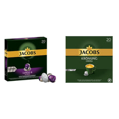 Capsules de café Lungo Intenso, Intensité 8 sur 12, 10 x 20 capsules de café & Capsules de café crème krönung, 200 capsules compatibles Nespresso, 10er Pack, 10 x 20 capsules de café, 1040 g