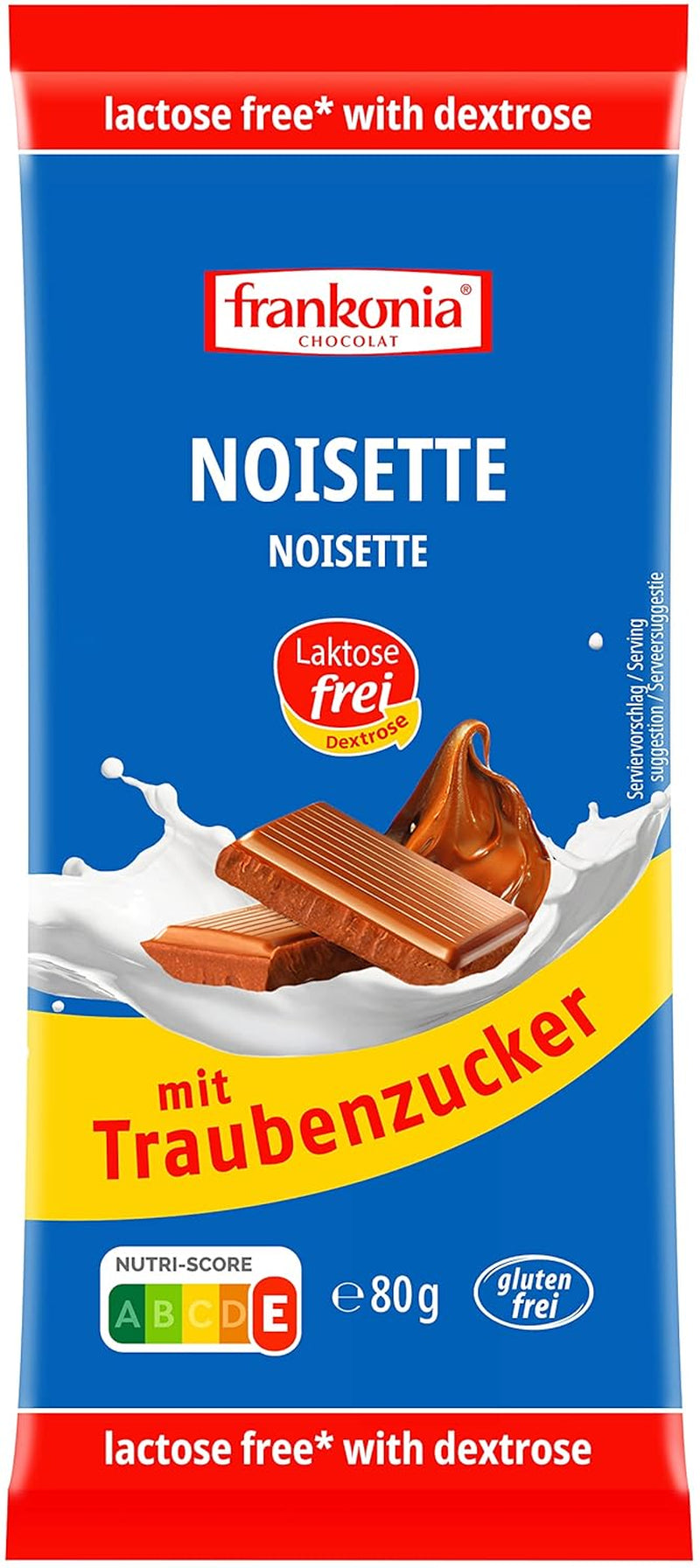 Frankonia Noisette au chocolat et dextrose, sans lactose et sans gluten, 80 grammes