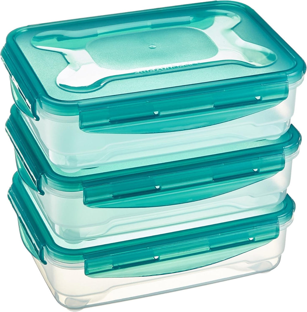 Ensemble de boîtes de congélation Amazon Basics, avec couvercles, étanches, empilables, réfrigérateur/congélateur, sans BPA, plastique, passent au micro-ondes et au lave-vaisselle, 3 x 1,2 L, transparentes Naty Shop Boîtes de conservation alimentaires simples 1,2 L