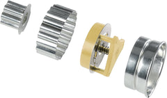 Zenker PATISSERIE Moules à Biscuits pour Biscuits et Biscuits, Moules à Biscuits Motif Linzer, Quantité: 1 x Ensemble de Moules à Biscuits, 4 Pièces, Argent