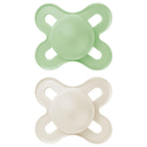 MAM Sucette Bébé 0-2 Mois Tétine Plate Flexible Symétrique Silicone Souple Facile à Utiliser avec Boîte Auto-stérilisante Original Neutre Mat 2 Pièces