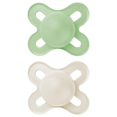 MAM Sucette Bébé 0-2 Mois Tétine Plate Flexible Symétrique Silicone Souple Facile à Utiliser avec Boîte Auto-stérilisante Original Neutre Mat 2 Pièces