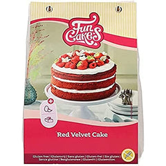 Funcakes Mix Für Red Velvet Cake, Glutenfrei: Einfach Zu Berübenen, Schön Weicher Und Fluffiger Kuchen Mit Leichtem Schokoladengeschmack, Perfekte Rote Farbe, 400G Mélange pour la pâtisserie et la cuisine Naty Shop Default Title
