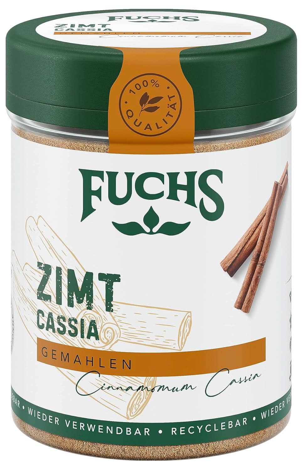 Cannelle Cassia moulue Fuchs - Pour aromatiser pâtisseries, desserts ou thés, 45 grammes Condiments Naty Shop