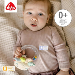 Fehn jouet pieuvre cloche - hochet, couinement, jouet de motricité - jouet en peluche pour bébés avec tissu doux - jouet pour bébés et tout-petits à partir de 0 mois Baby Toys Naty Shop
