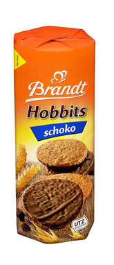 Brandt Hobbits Chocolate 265g Pack - Biscuits croustillants à l'avoine et au chocolat complet - Pâte croustillante pour toute la famille - dans un rouleau de biscuits pratique