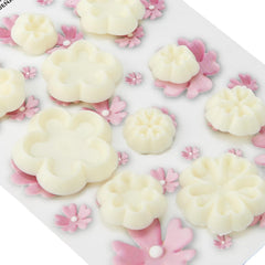 103FF006 Assortiment de Moules à Biscuits Jem Marguerite/Petite Fleur et Onagre, Plastique, Ivoire, 9 x 1 x 16 cm, 10 pces