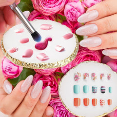 Maniküre Gemalt Palette Nail Art Palette Kunstharz Nagelkunst Nail Art Make up Paletten Nagelmalerei Display Fach Kosmetik Mischwerkzeuge (Blanc)