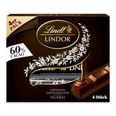 Chocolat Lindt | Sticks LINDOR 60% Cacao | 100g | 4 tablettes de chocolat fourrées au chocolat noir 60% de cacao et fondantes | Barre de chocolat