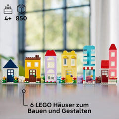 LEGO Classic Creative Houses, ensemble de briques de construction pour enfants, jouet de construction 850 briques, jouet de construction de maison avec accessoires, cadeau pour garçons et filles de 4 ans 11035 Ensembles de construction Beuche den LEGO-Store