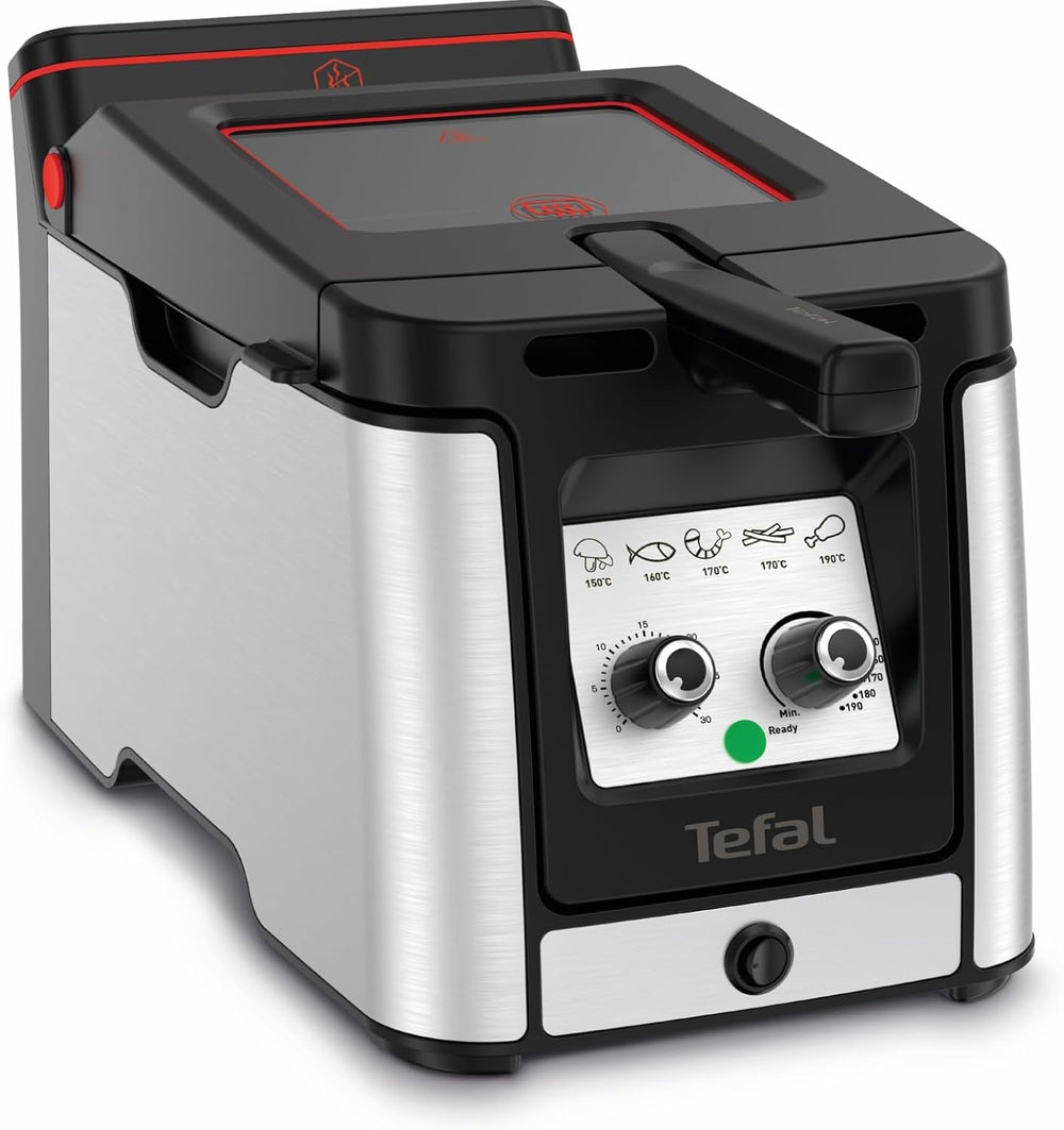 Friteuse Tefal FR600D Clear Duo, friture avec moins de fumée et d'odeurs, capacité de 1,2 kg, thermostat, minuterie, grande fenêtre de visualisation sans buée Appareils électroménagers Naty Shop Clear Duo