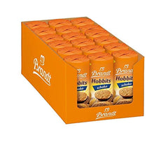Brandt Hobbits Chocolate - Pachet de 18 - Cutie de depozitare - Biscuiți integrali cu conținut ridicat de fibre, fulgi de ovăz și jumătate de ciocolată fină (18 x 265 g)