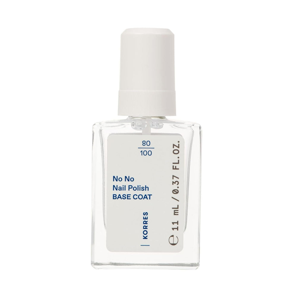 KORRES Base de vernis à ongles No No - Base 10 % végétalienne sans démoulage, pour une couleur longue tenue et résistante aux éclats, 11 ml - Ongles naturellement manucurés, sans substances nocives