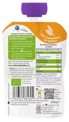 FRECHE FREUNDE Sachet de Fruits Bio Banane, Pomme, Framboise, Myrtille à l'Avoine, Purée de Fruits avec Céréales en Sachet Pressable pour Bébé à partir de 6 Mois, Vegan, Lot de 6 (6 x 100 g)
