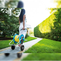 CELLFAST Chariot de Tuyau d'arrosage à 2 Roues Enrouleur de Tuyau d'arrosage résistant à la Corrosion Empêche la Pliage du Tuyau 1/2" 45 m Aluplus