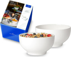 Villeroy & Boch For Me Lot de 2 bols à céréales, blanc, passe au lave-vaisselle, passe au micro-ondes, petits bols pour 2, bols, bols à céréales, snacks ou sauces, assiette, porcelaine premium