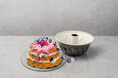 Dr. Oetker Gugelhupfform Ø 22 Cm BACK-TREND, Backform Für Gugelhupf, Runde Bundform Aus Stahl Mit Keramisch Verstärkter Antihaft-Beschichtung (Farbe: Creme/Anthrazit), Menge: 1 Stück Moules et plaques pour la pâtisserie Naty Shop