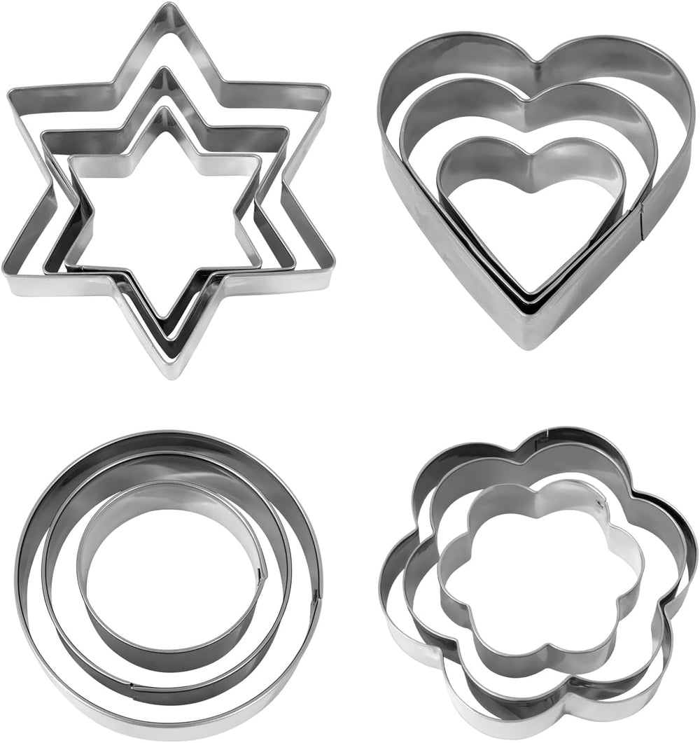 Lot de 12 emporte-pièces en inox pour décorer gâteaux, biscuits au sucre et biscuits