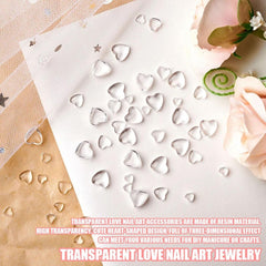 Breloques d'art d'ongle de coeur 3D, 320 pièces de breloques d'ongle en acrylique de couleur claire pour femmes, coeur plat en strass de 4 mm, 6 mm, 8 mm, décorations en forme de coeur pour femmes et filles, accessoires de manucure DIY (4 mm, 6 mm, 8 mm)