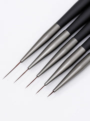 Nagelkunst-Pinsel, 5 Stück, Nailart-Pinsel, Punktierstift-Werkzeuge, Malkunst-Design-Pinsel-Set Für Lange Linien, Dünne Details, Feine Zeichnungsgrößen 7/9/11/15/22 Mm, Schwarz