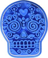 Biscuits aux chips mexicains crâne d'Halloween bleu 8 x 7 x 1,5 cm