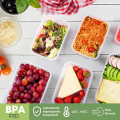 YASHE Pot de Conservation des Aliments avec Couvercle, Ensemble de 12 Pots de Conservation en Plastique, sans BPA, 100 % étanches, empilables et Transparentes, boîtes de Conservation des Aliments Naty Shop