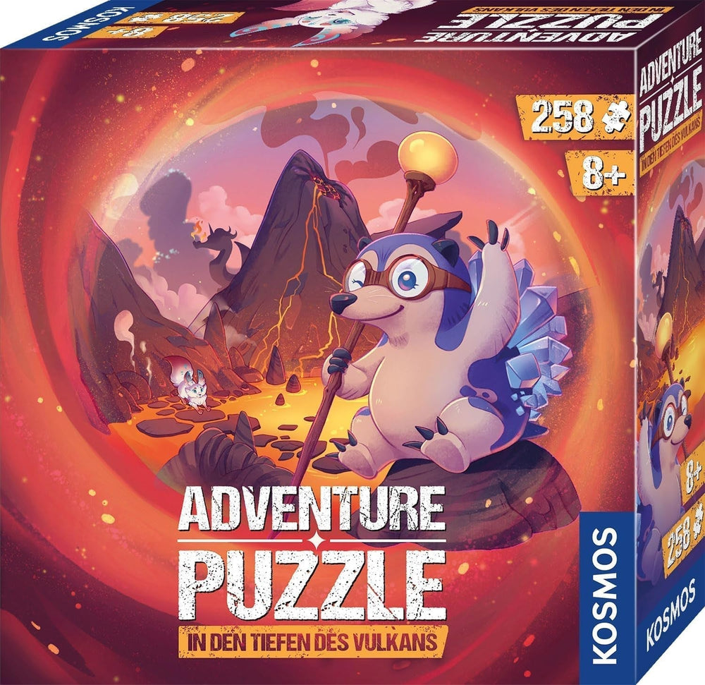 KOSMOS 684853 Puzzle aventure Den Tiefen Des Vulkans, 258 pièces, puzzle d'aventure interactif pour enfants de 8 ans et plus, découvrez une histoire d'aventure avec chaque pièce de puzzle Puzzle Naty Shop Titre par défaut
