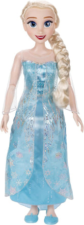 Disney Die Eiskönigin Playdate ELSA Riesenpuppe, 80 cm, von Jakks Pacific, voll bewegliche Puppe mit 11 Bewegungspunkten, inklusive Haarbürste und Zubehör