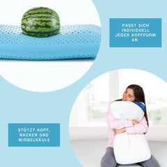 Oreiller en mousse Genius Eazzzy 40X80 Cm hauteur 10Cm - Oreiller de soutien cervical avec 2 degrés de dureté + mousse gel rafraîchissante - Oreiller de couchage pour dormeurs sur le côté, le dos et le ventre contre les douleurs cervicales, oreillers standards en polyester Naty Shop