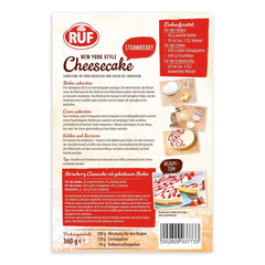 RUF New York Cheesecake Strawberry No Bake, Cheesecake américain original avec sauce aux fraises, 360 grammes Kitchen Naty Shop