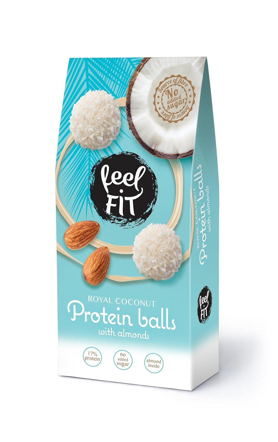 Pralinés noix de coco et amandes sans sucre, feel FIT, sans sucre ajouté, 17% de protéines, 63 g