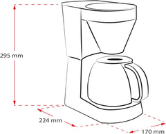 Melitta Easy Top - Machine à expresso avec filtre et carafe en verre, pour jusqu'à 10 tasses à café, noir/acier inoxydable