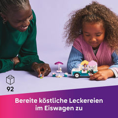 LEGO Friends Heartlake City Eiswagen, Spielset für Rollenspiele, Bauset mit 2 Spielzeugfiguren und einem Hasen, Spielzeug für Mädchen ab 4 Jahren, Bauspielzeug mit Minifiguren der Charaktere 42644