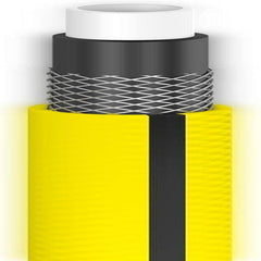 Tuyau d'arrosage Cellfast JAUNE, léger, résistant, 4 brins, tresse croisée durable, résistant aux UV et aux algues, résistant à la torsion, technologie REACH, 20 bar, -10/+50°C, fermeture: 3/4", 50m