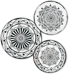 Excelsa Boheme Noir Service d'assiettes, 18 pièces, Porcelaine, Schwarz
