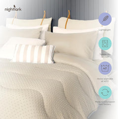Couette Night Lark sans housse, 4,5 Tog, King Size, collection Dot touffetée, literie de luxe, hypoallergénique, lavable en machine, couettes et couettes sable chaud Naty Shop