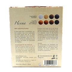 Henné - Cuivre - Coloration naturelle et soin des cheveux - Poudre - 200g Teinture cheveux Naty Shop