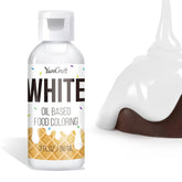 Colorant alimentaire liposoluble – Colorant alimentaire à base d'huile pour chocolat, crème au beurre, bonbons, glaçage – Colorant alimentaire concentré à base d'huile pour la pâtisserie, la cuisine, le fondant (blanc, 88 ml)