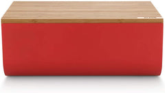 Alessi Mattina BG03 R - Corbeille à pain en acier inoxydable avec résine époxy et bois de bambou, rouge Boîtes de conservation Naty Shop