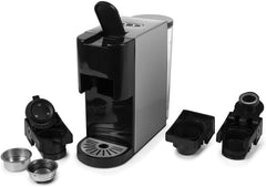 Machine à expresso multicapsules Princess 4 en 1 - 1450 watts, capsules, dosettes, café moulu, sans BPA, 249450, 01.249450.01.001, noir, argent