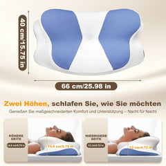 Oreiller ergonomique pour dormeur latéral - Oreiller cervical Oreiller de soutien pour les douleurs au cou et aux épaules Oreiller orthopédique en mousse à mémoire de forme Oreiller de soutien du cou pour le ventre, le dos et le côté avec soutien du cou Oreillers orthopédiques cervicaux Naty Shop