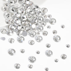 Beadsland 2500Pcs Glas Nailart Strasssteine Kristall Flatback Edelsteine Runde, Für Handwerk Gemischt 8 Größen SS4 ~ SS30 Mit Picking Pinzette Und Stift (Kristall Weiss)